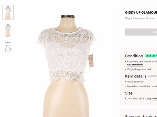white lace cropped top